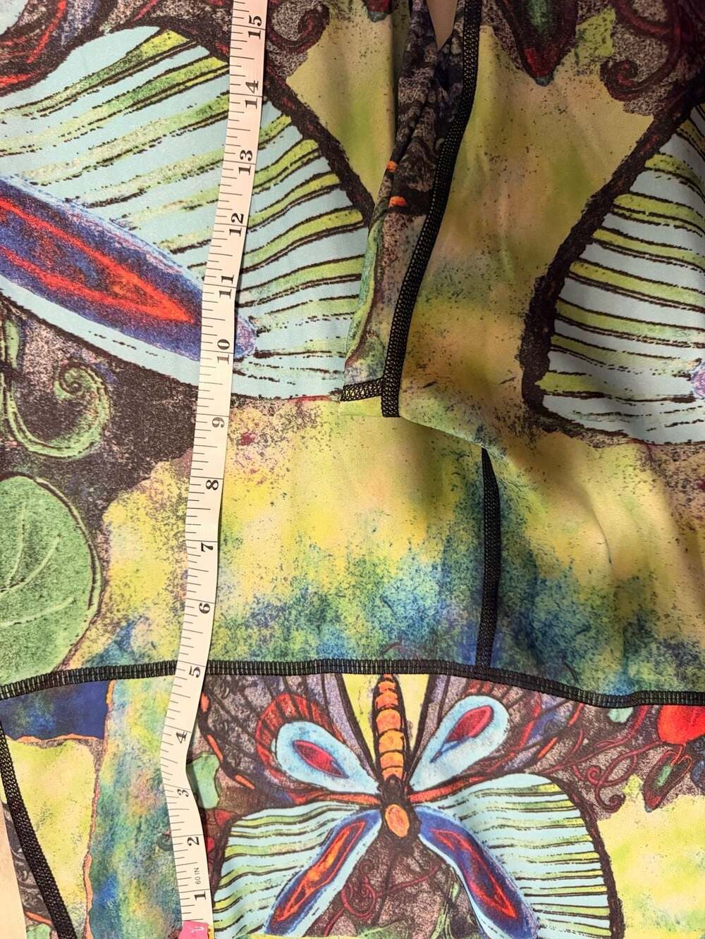 Yoga Democracy Women's Butterfly Print High-Waisted Athletic Leggings size L - Picture 7 of 8